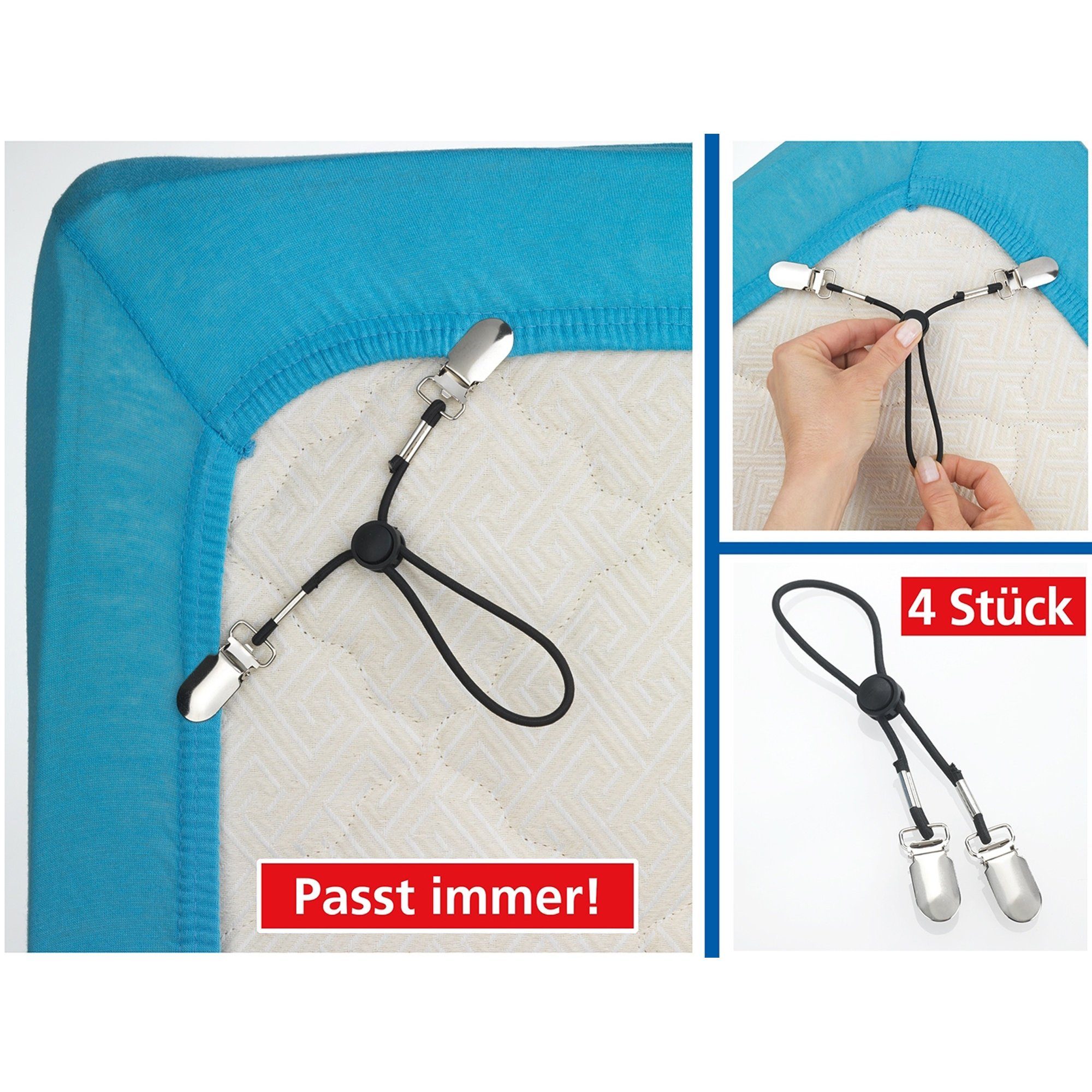 Matratzenauflage Betttuchspanner 4er-Pack, Uni