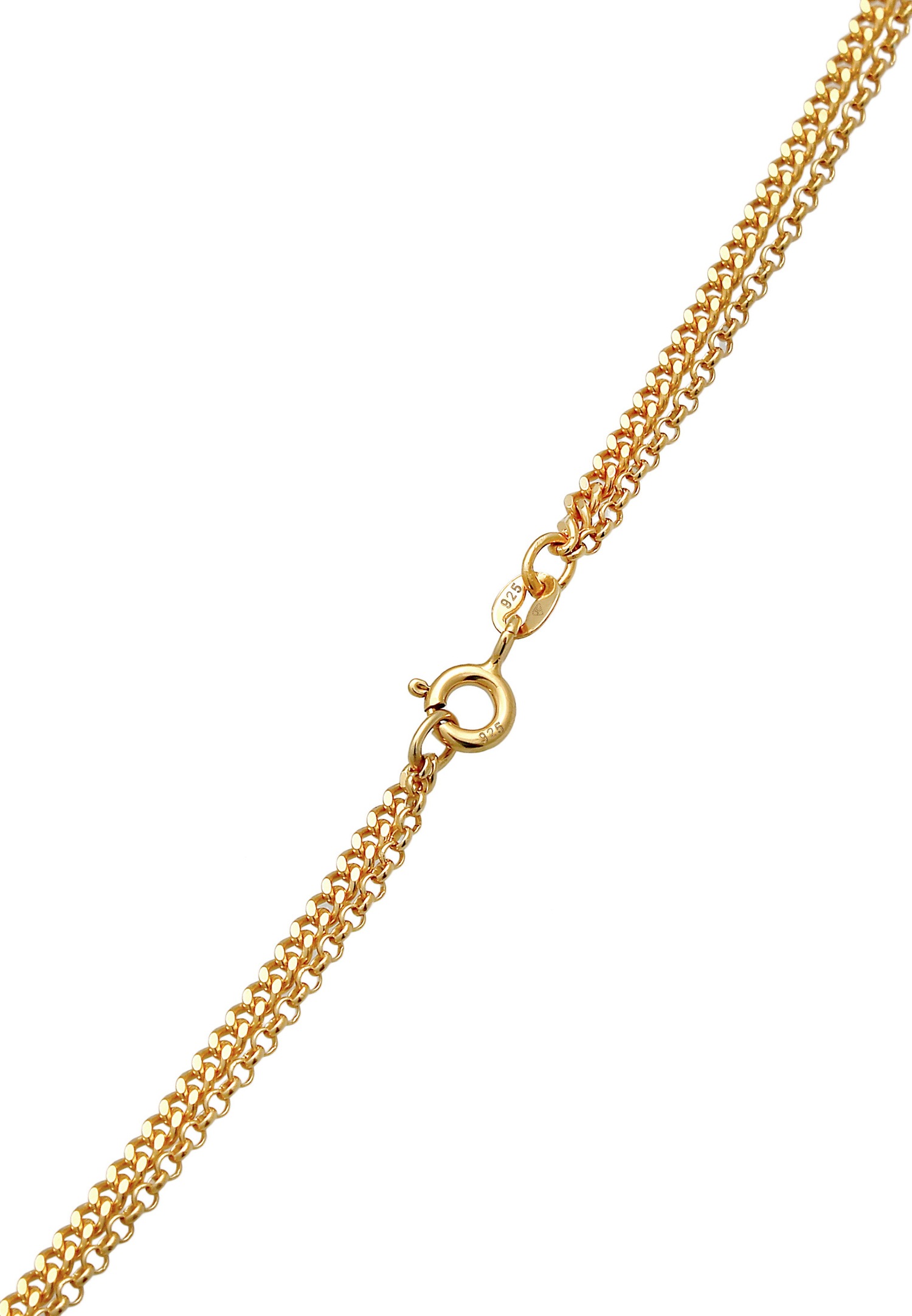 Ciondolo Elli Geo Minimal Trend Classic a forma di piatto per pannolini da donna in argento sterling 925 placcato oro