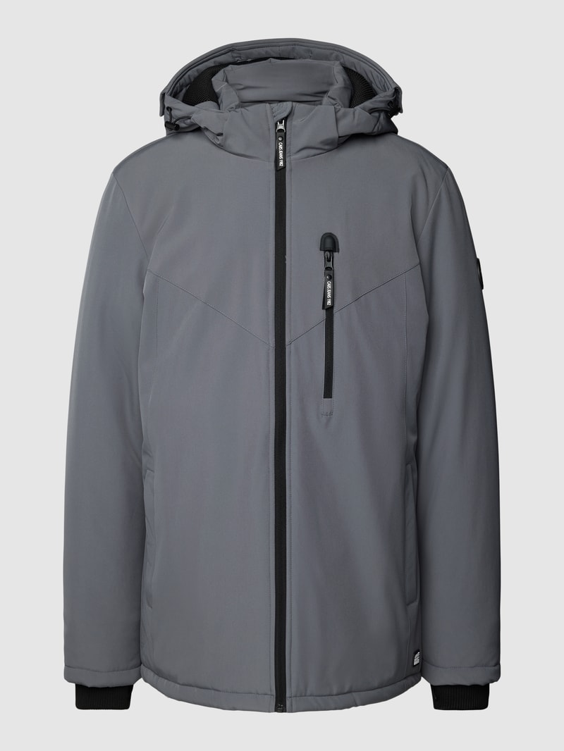 Jacke mit Logo-Detail Modell 'THAMES' in graphit