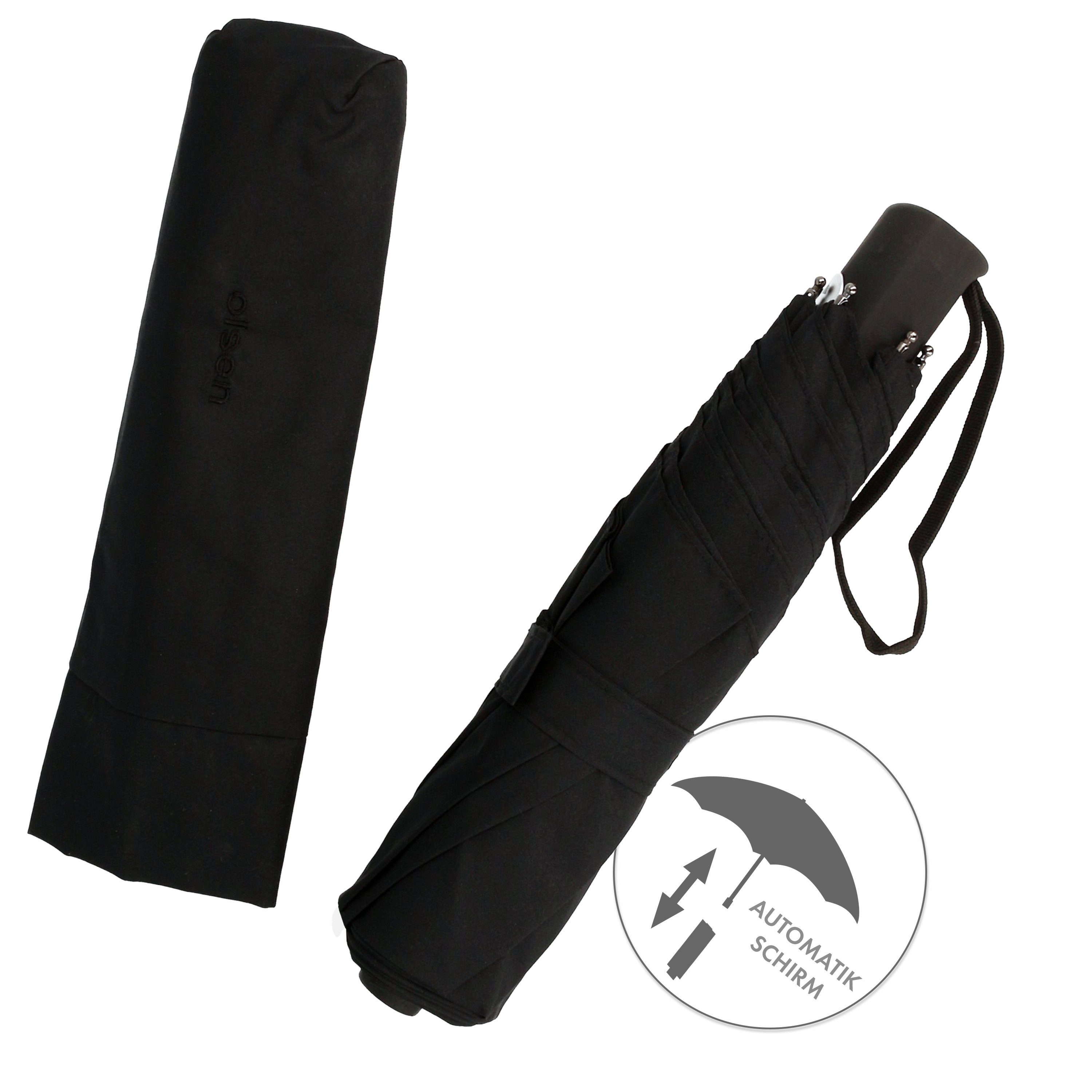 Olsen Taschenregenschirm Automatik Kleiner Taschenschirm mini für Damen und Herren, mit Rutschfestem Griff