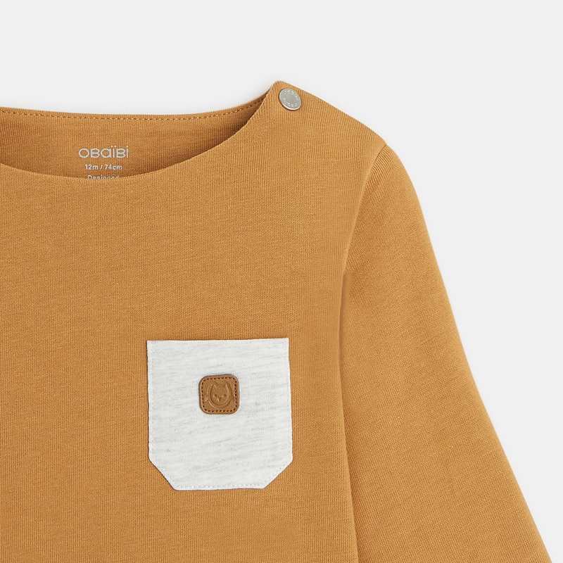 T-shirt maille uni (lot de 3) jaune bébé garçon