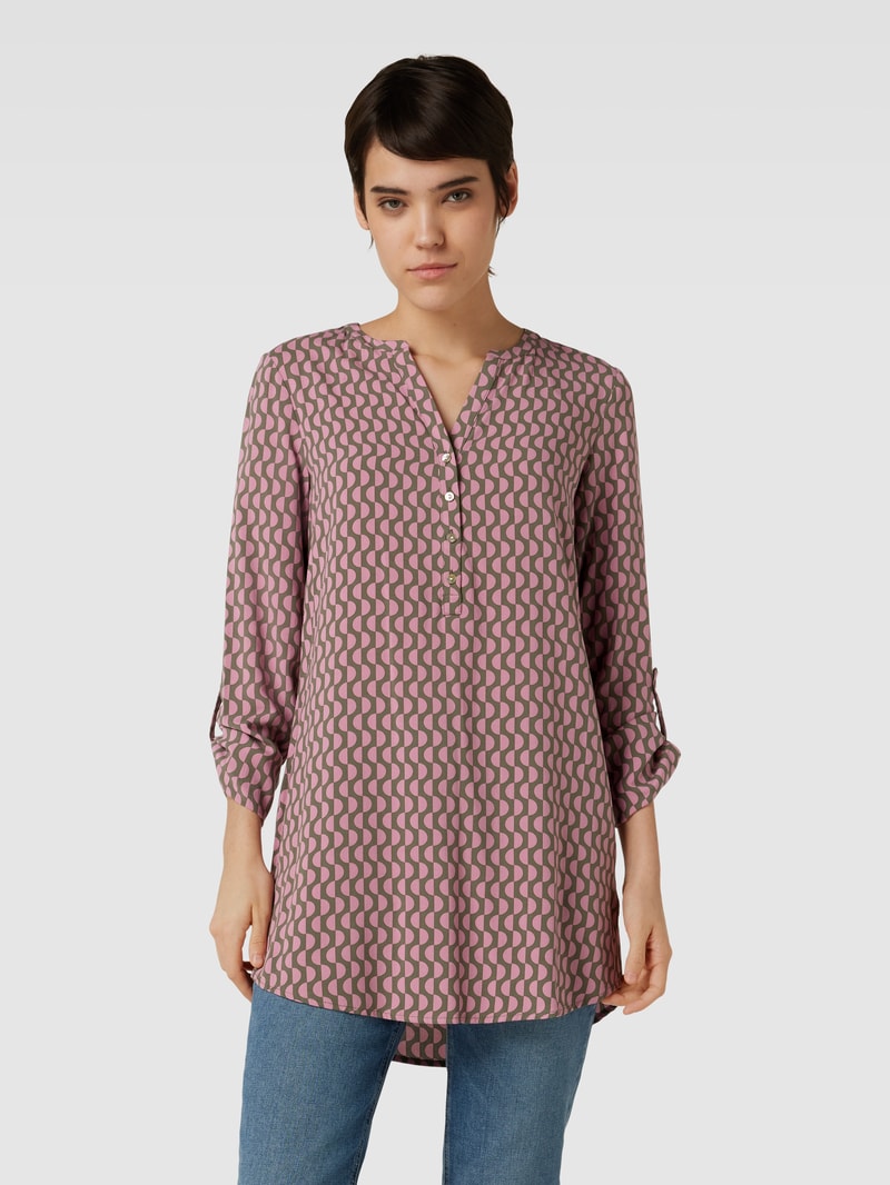 Bluse aus Viskose mit Allover-Print in schilf