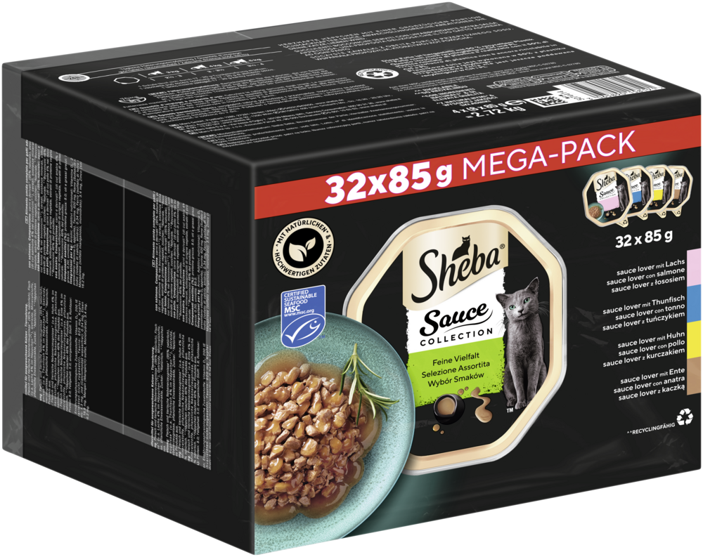 Sheba Schale Multipack Sauce Collection Feine Vielfalt MSC 32x85g