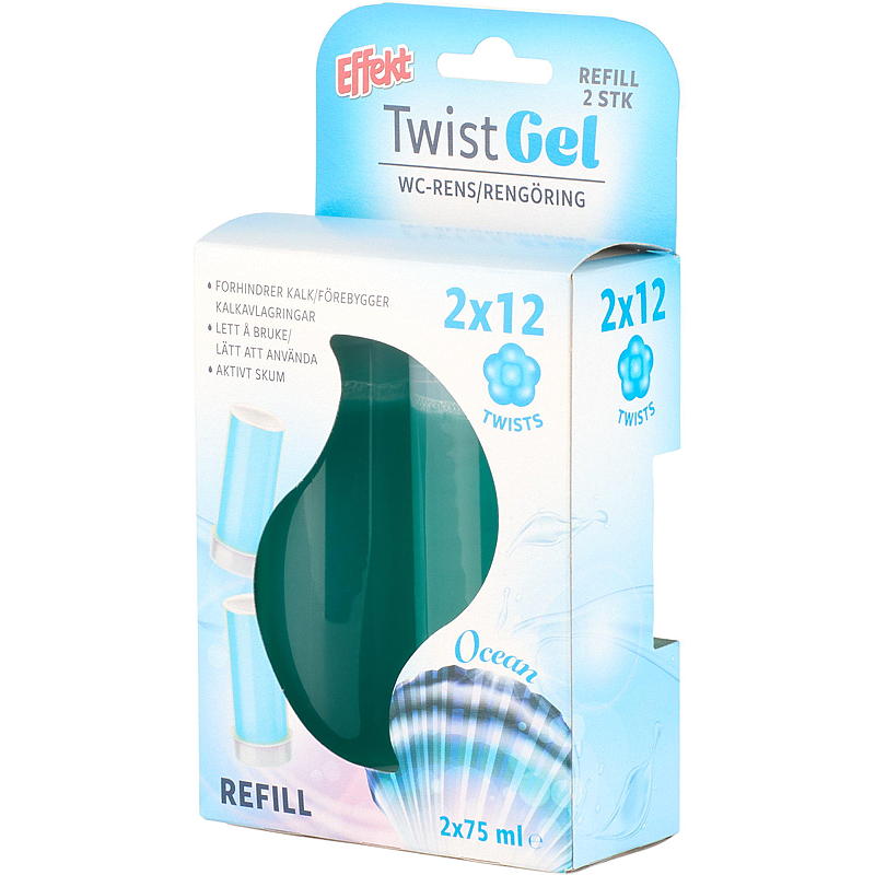 Effekt WC rens Twist gel 2 stk refill ocean Effekt