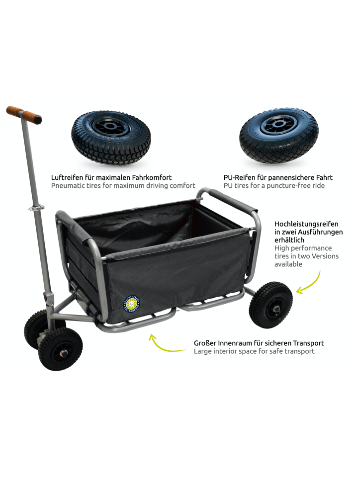 Beachtrekker Beachtrekker LiFe faltbarer Bollerwagen   Bremse, klappbarer Handwagen (Schwarz) günstig kaufen onesize