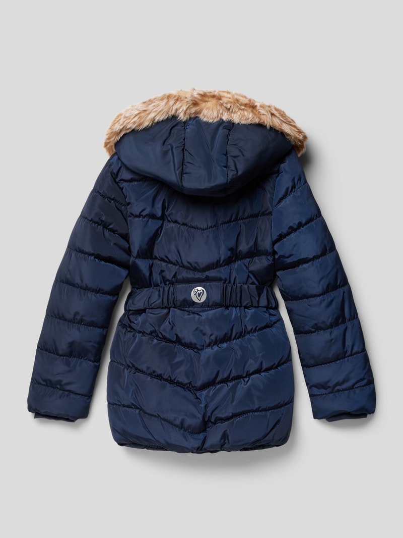 Parka mit Taillengürtel in marineblau