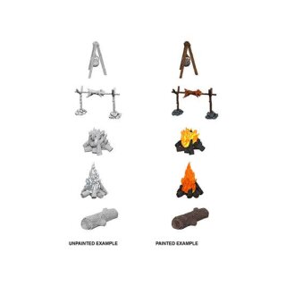 Camp Fire & Sitting Log: Wizkids Deep Cuts Unpainted Miniatures