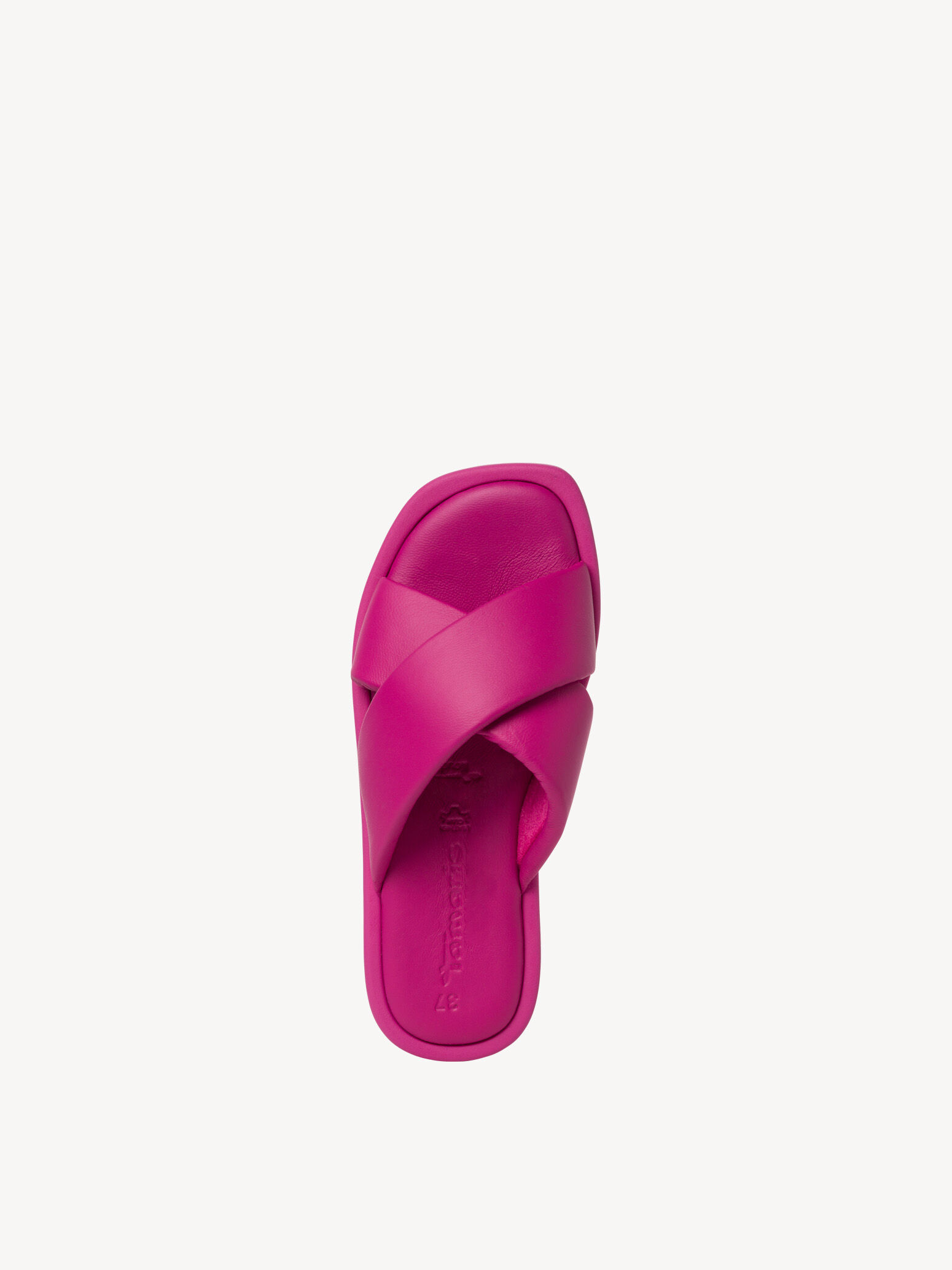 Mule en cuir - rose fuchsia