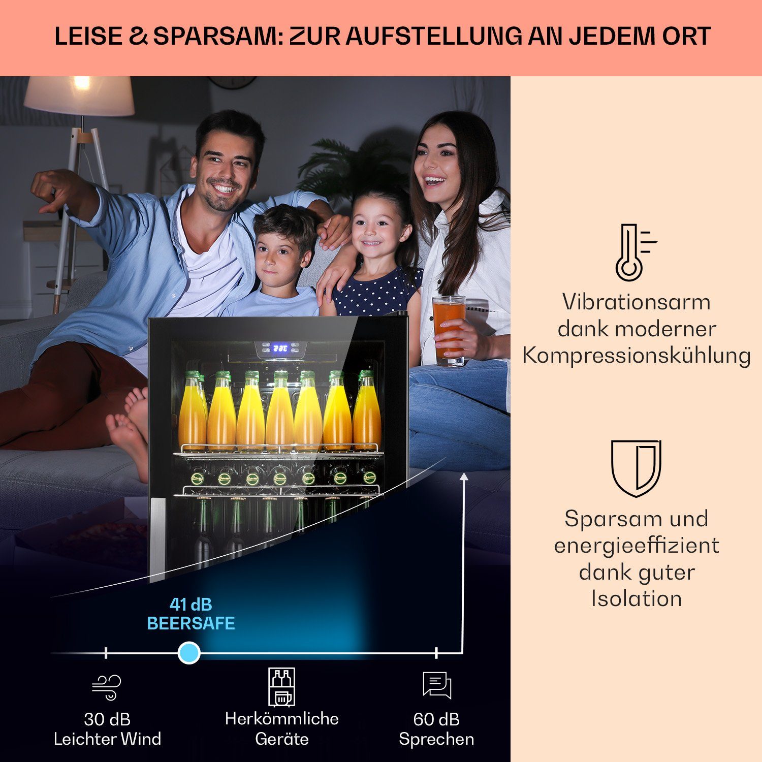 Klarstein Getränkekühlschrank HEA8-Beersafe7XL-OX 10039513, 126.5 cm hoch, 55 cm breit, Bierkühlschrank Getränkekühlschrank Flaschenkühlschrank mit Glastür