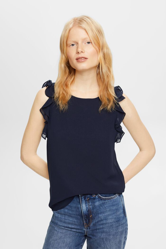 Chiffonbluse mit Rüschen