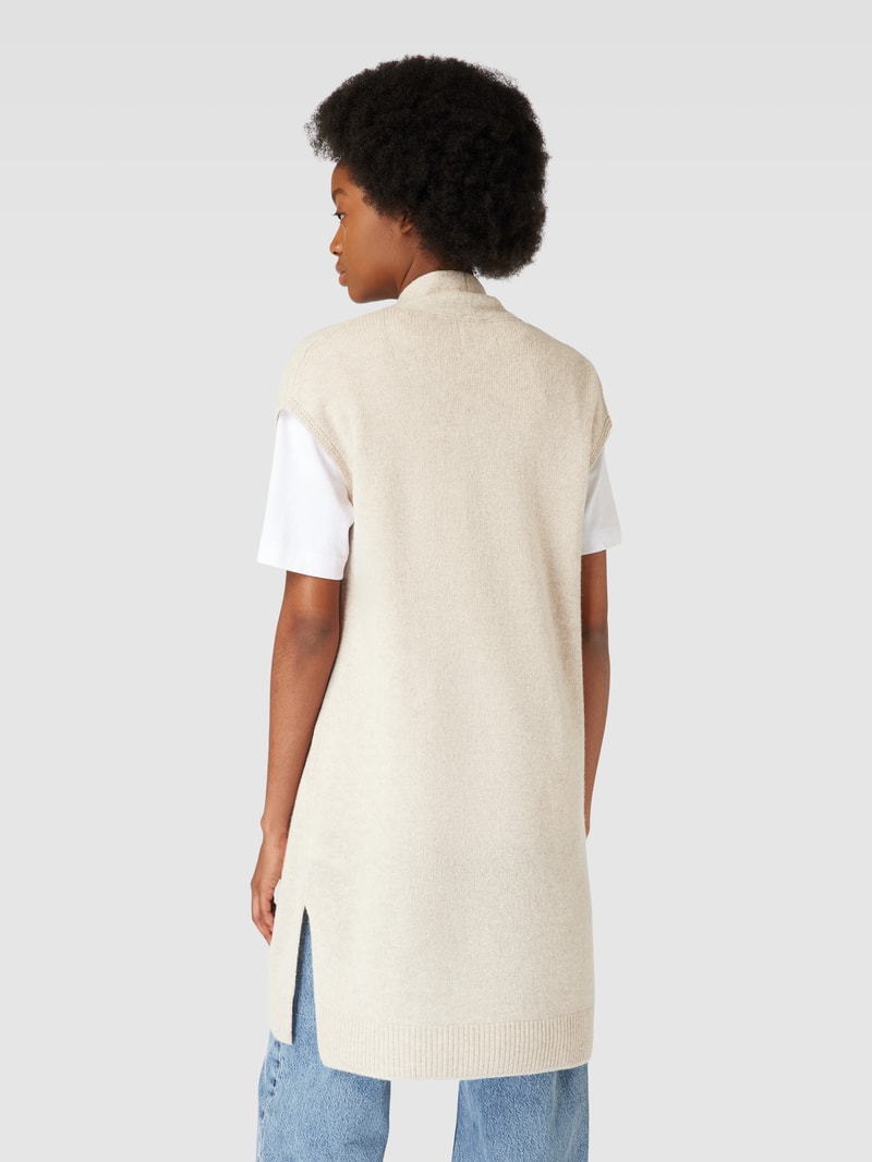 Strickjacke mit offener Front in beige meliert