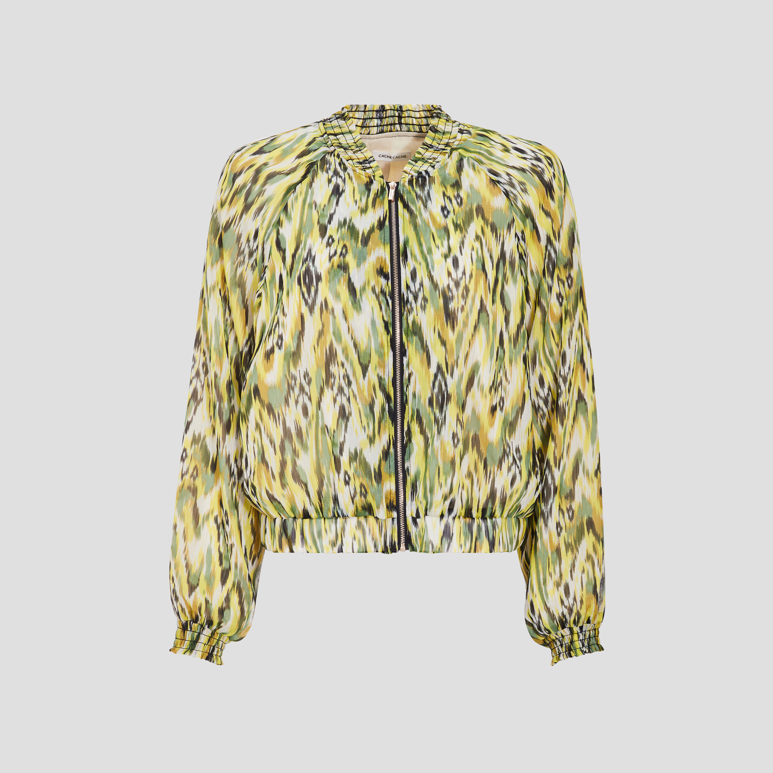 Veste teddy zippée blanc femme | Cache Cache