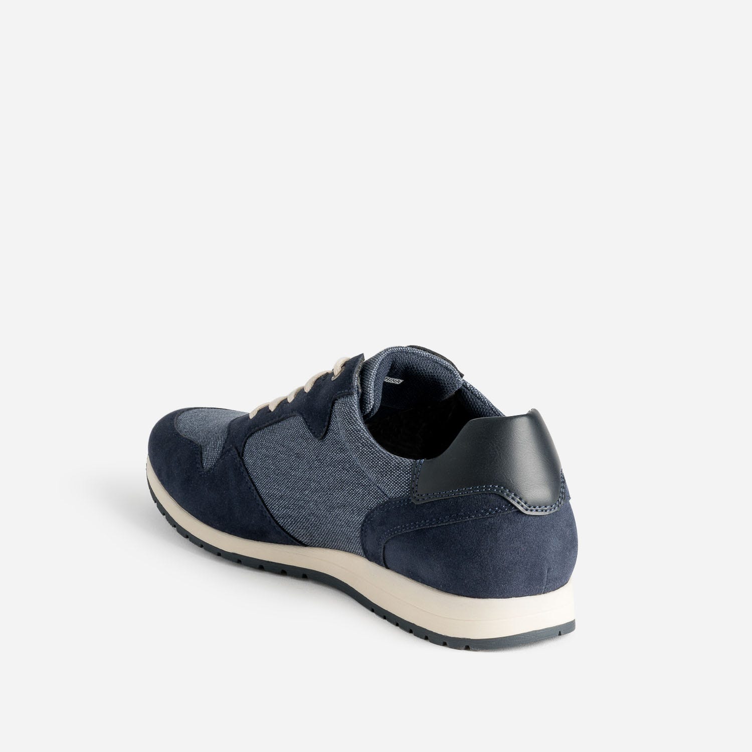 Tennis bleu marine bi matière