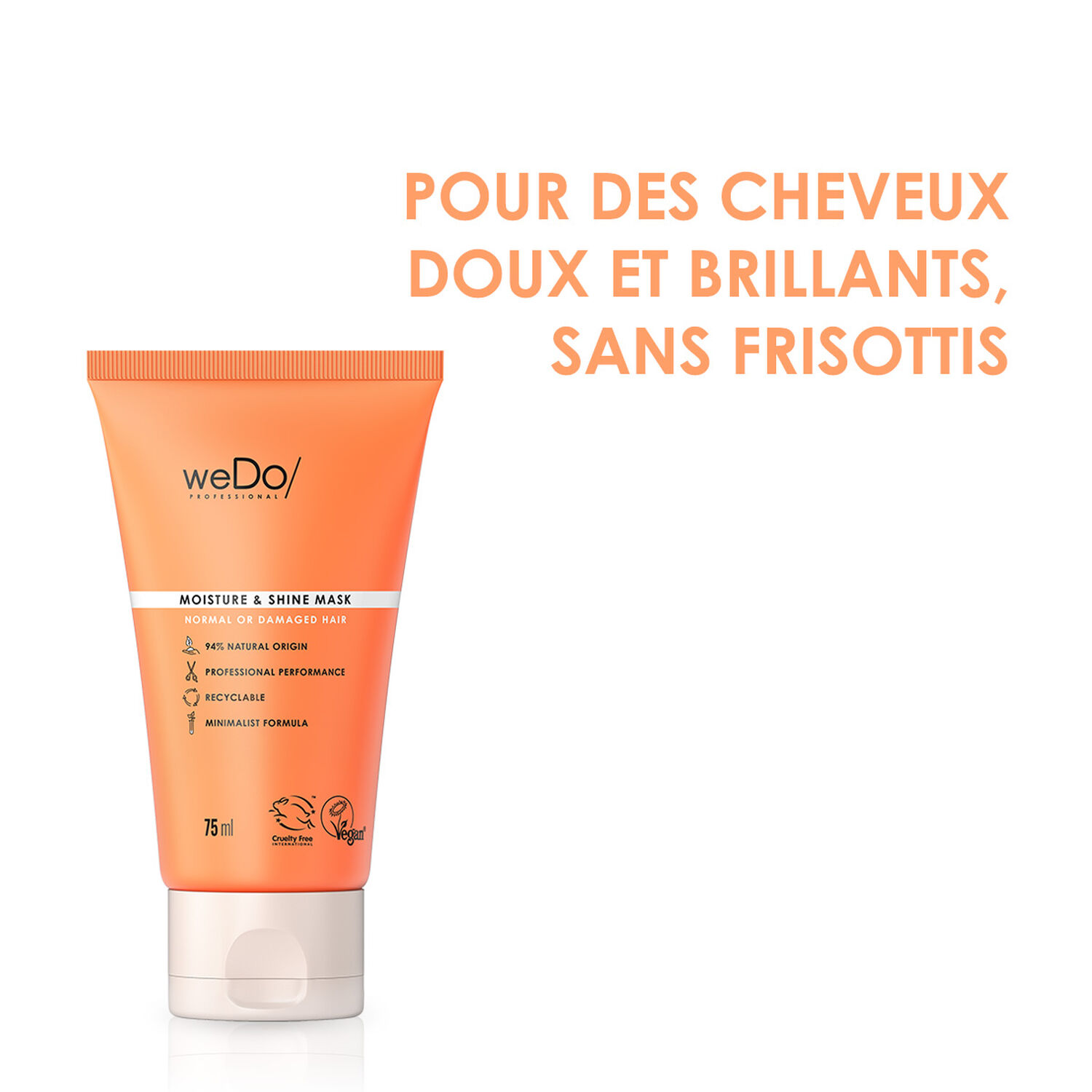 WeDo Masque cheveux Vegan Hydratation et Brillance - Cheveux Normaux et Abîmés