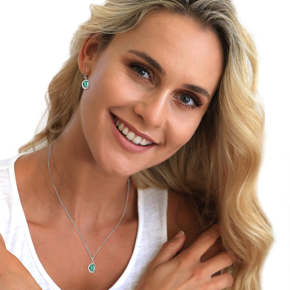 Elli Elli Ensemble de Bijoux Femmes Spirale Pendentif Set Pendentif d'oreilles avec pi Bijoux