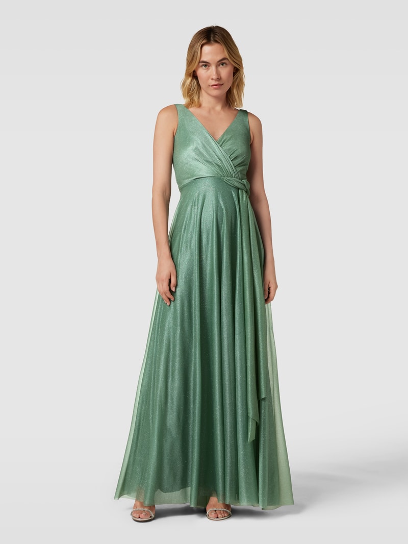 Abendkleid mit Bindegürtel in mint