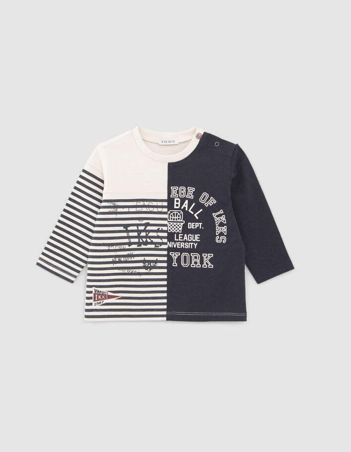 T-shirt marinière bi motifs bébé garçon