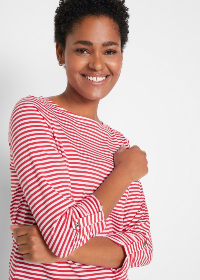 Langarmshirt mit U-Boot Ausschnitt