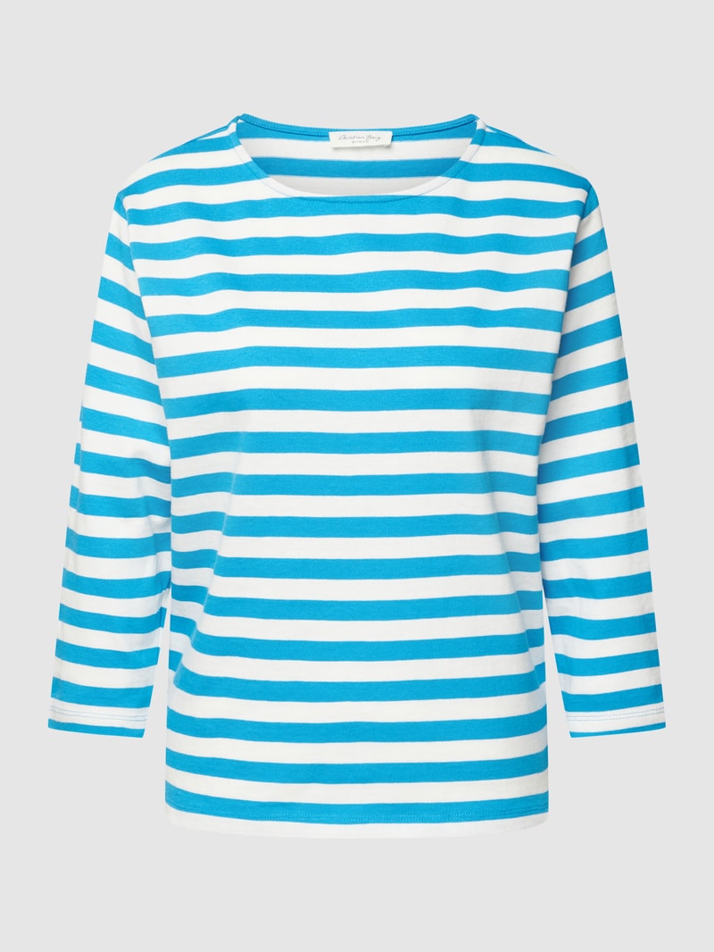 Longsleeve mit Streifenmuster in blau