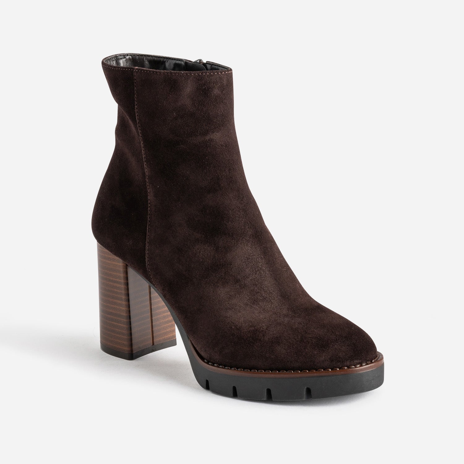 Boots TEXTO marron foncé à plateforme crantée
