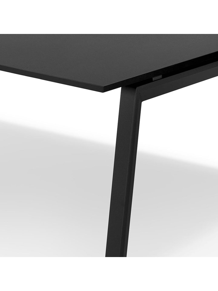KADIMA DESIGN Schreibtisch MDF & Metall, quadratisch modern, 140x140 cm in Schwarz günstig kaufen