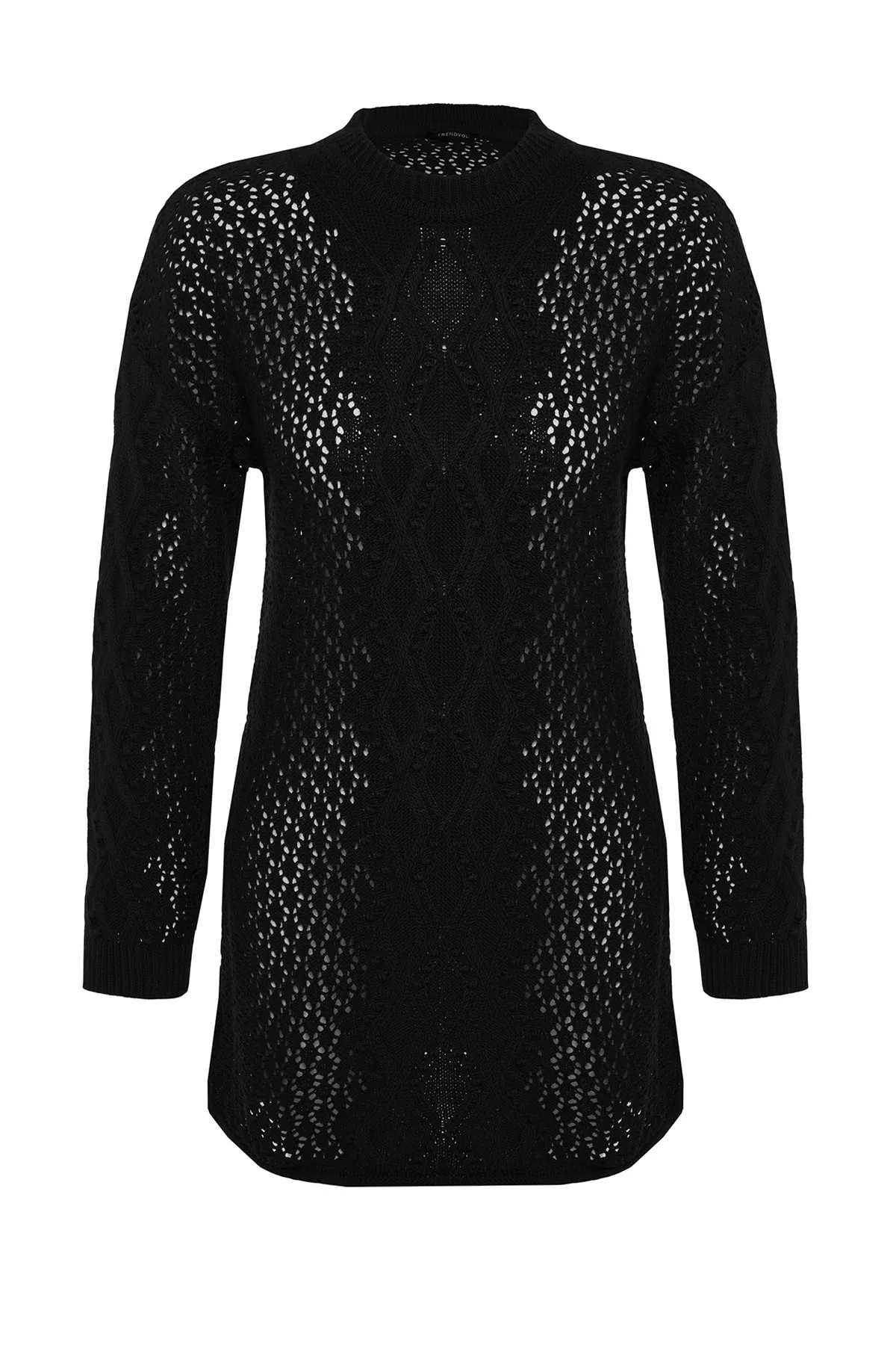 Trendyol Modest  Schwarzer durchbrochener Strickpullover TCTAW22AK0089