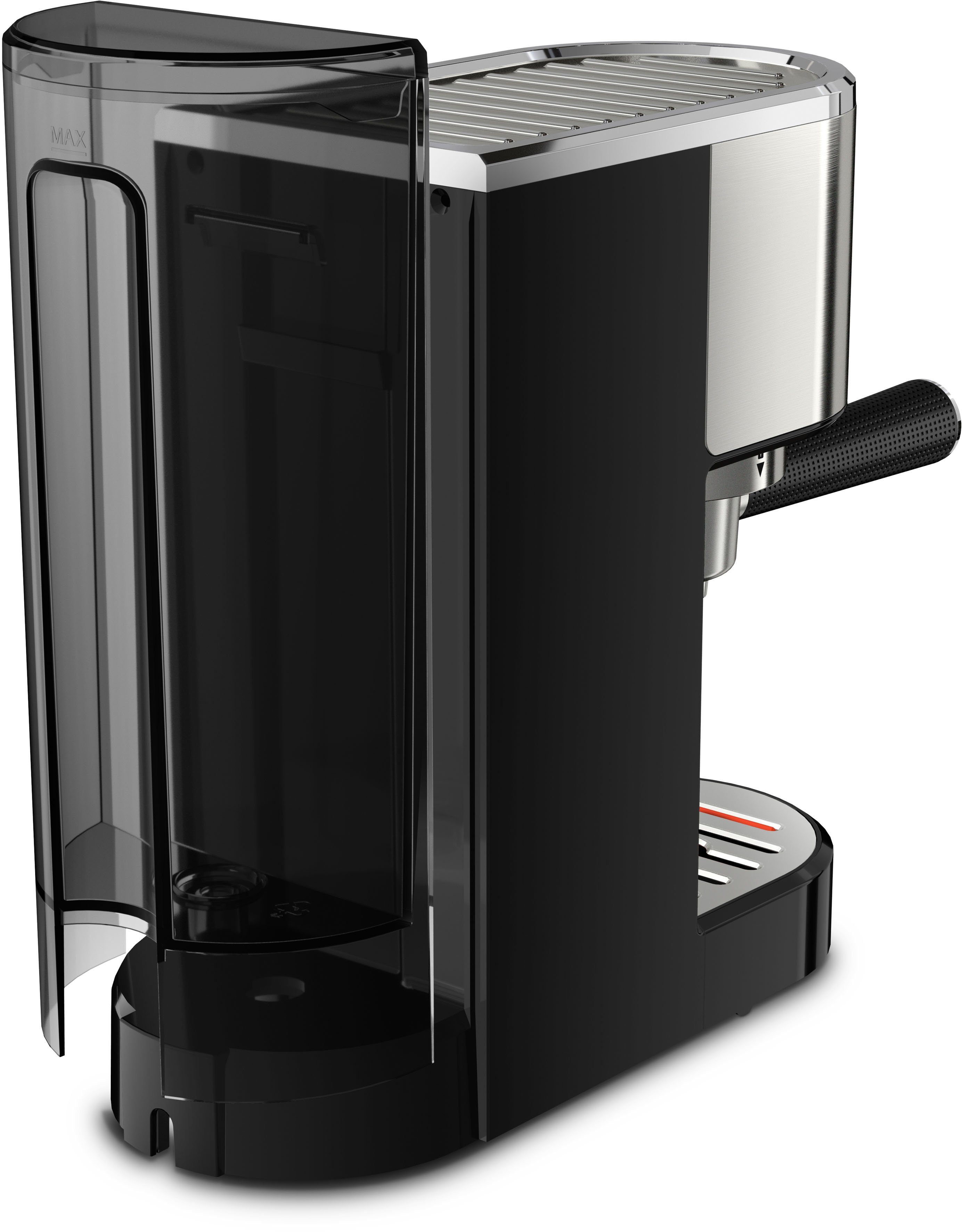 Krups Siebträgermaschine XP442C Virtuoso, integrierter Tassenwärmer, automatische Abschaltung, 2-Tassen Funktion