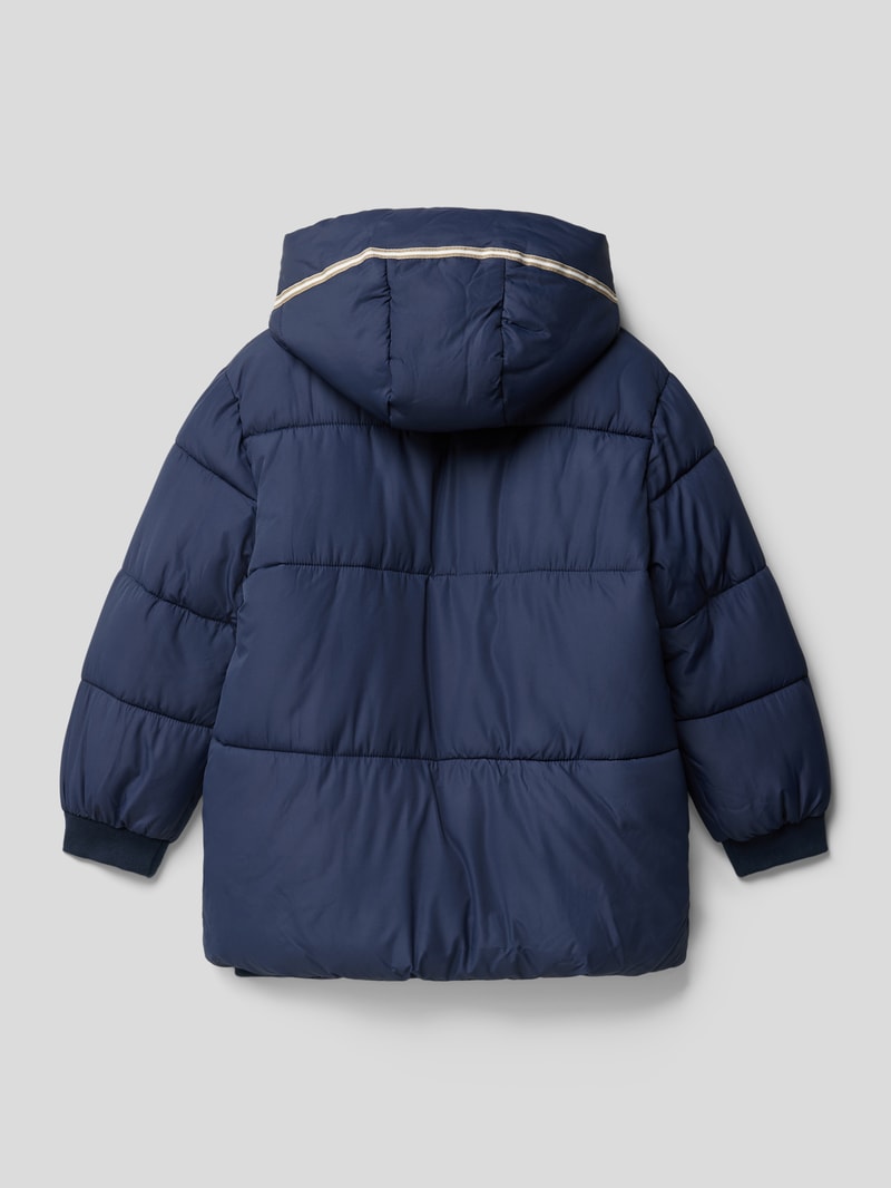 Steppjacke mit Kontrastbesatz in dunkelblau