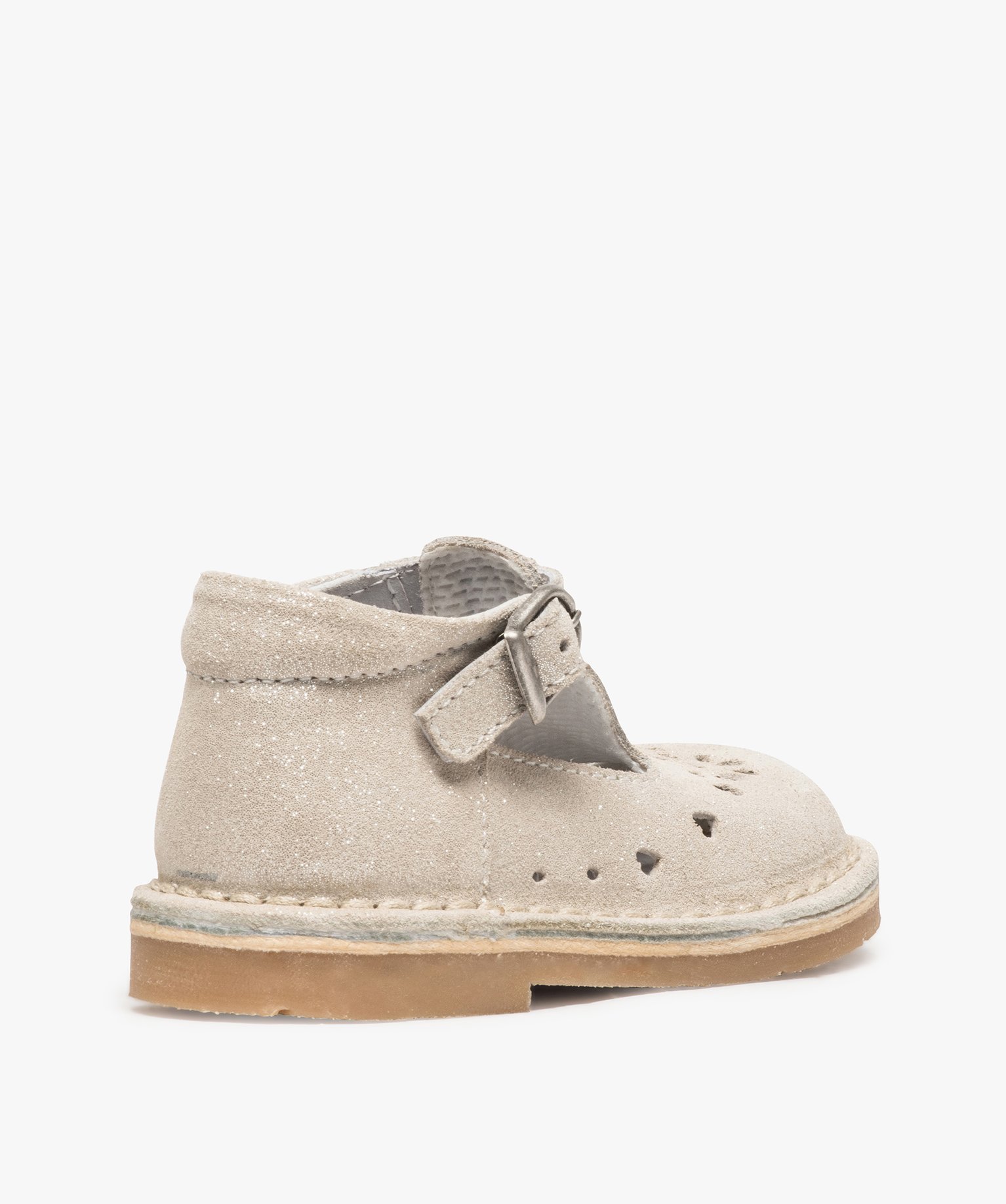 Babies bébé fille dessus cuir uni motifs perforés blanc | GEMO