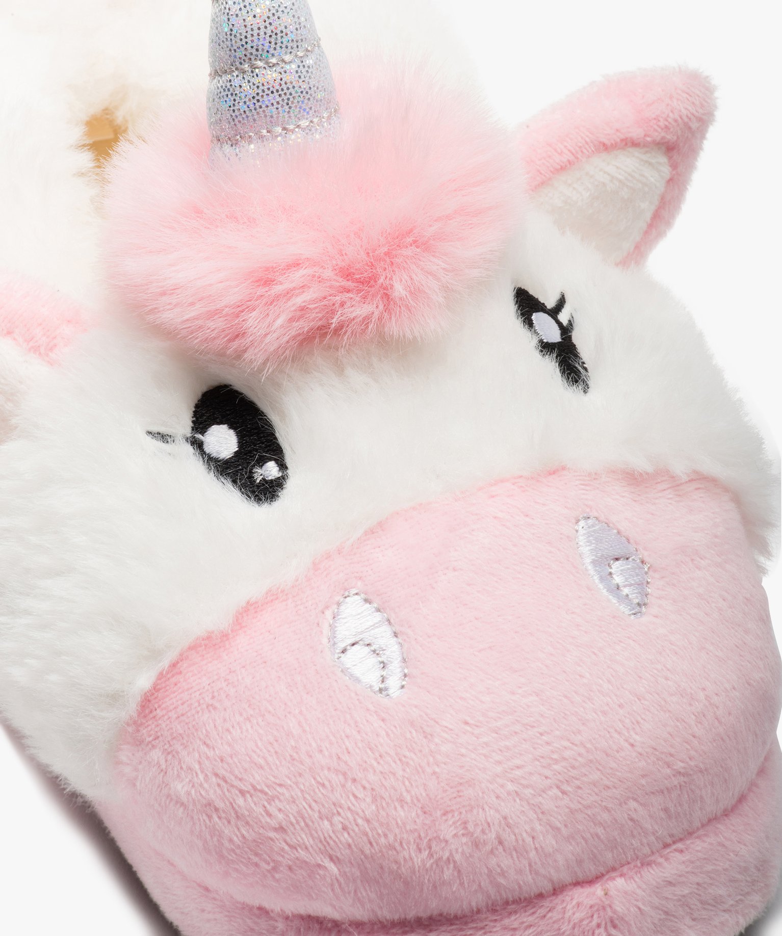 Chaussons fille en volume licorne blanc | GEMO