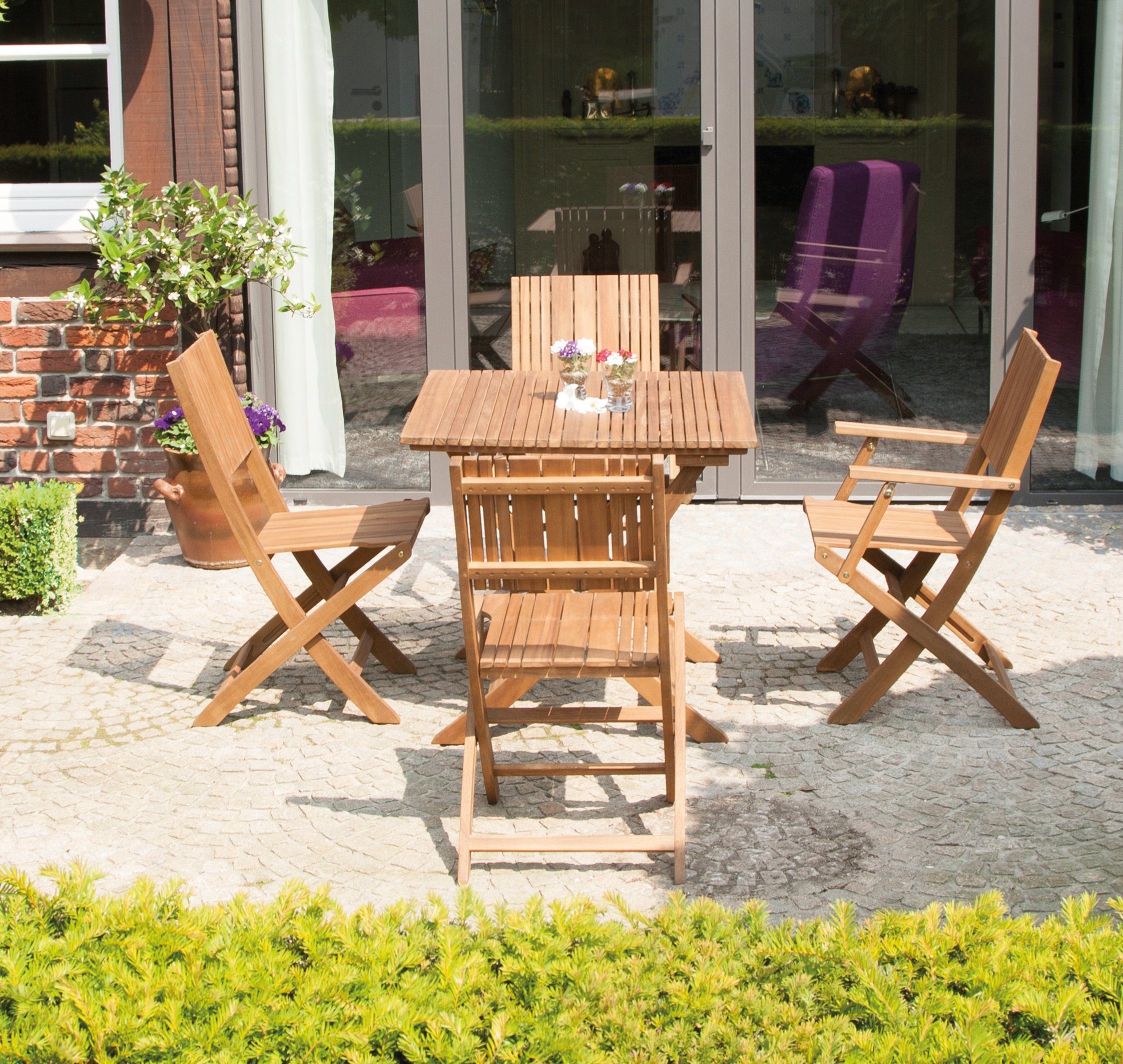 Siena Garden Klapptisch Falun, 80x74 cm, Akazienholz