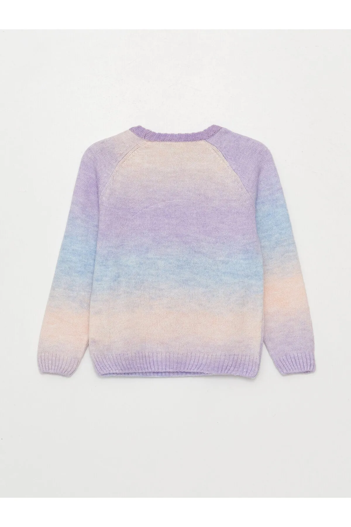 LC Waikiki  Gemusterter Langarm-Strickpullover für Mädchen mit Rundhalsausschnitt
