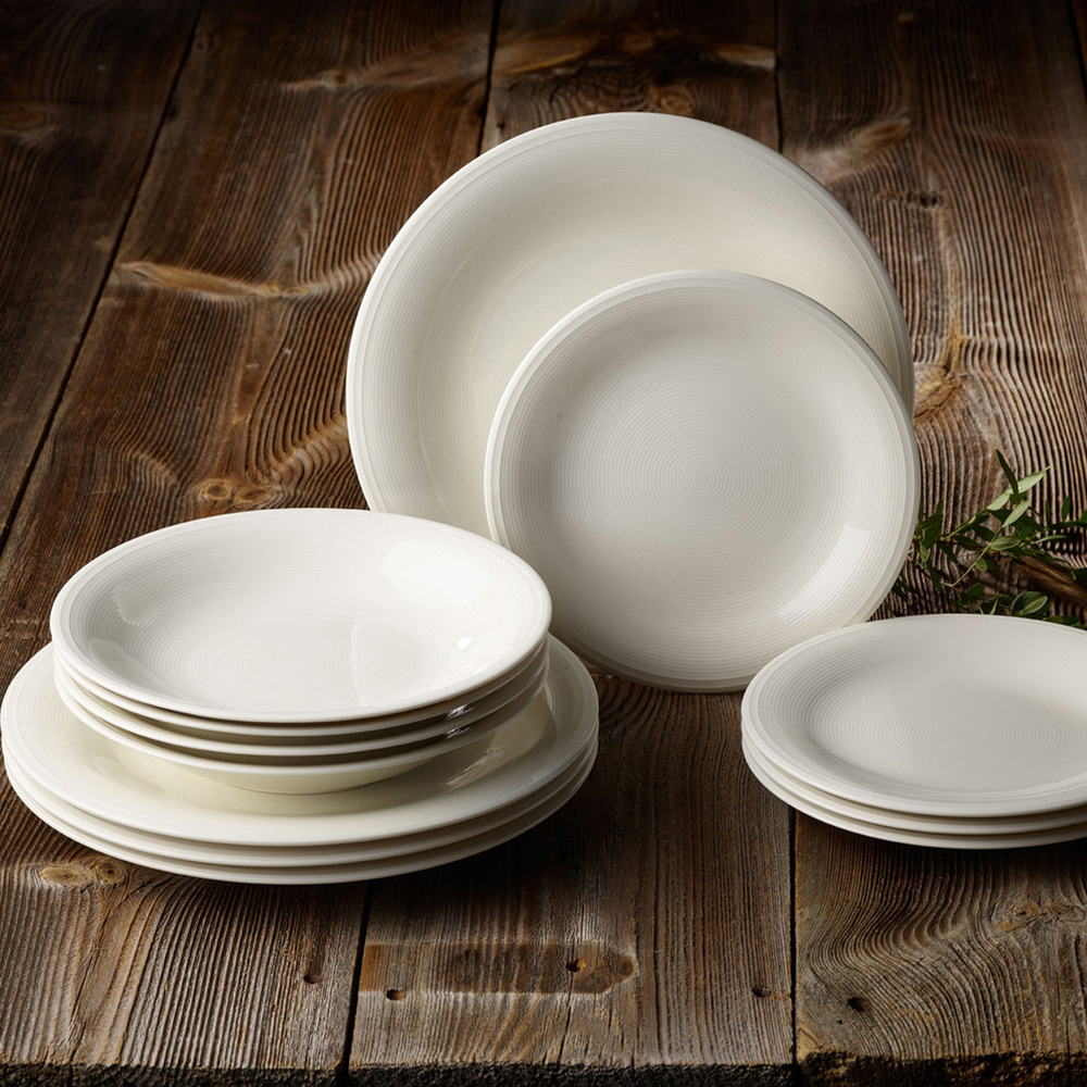 like. by Villeroy & Boch Set Starter Assiette 12pcs. Color Loop Natural service de vaisselle