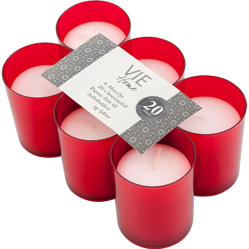 Vie Home Maxilys 6-pk 20 timers rød kopp
