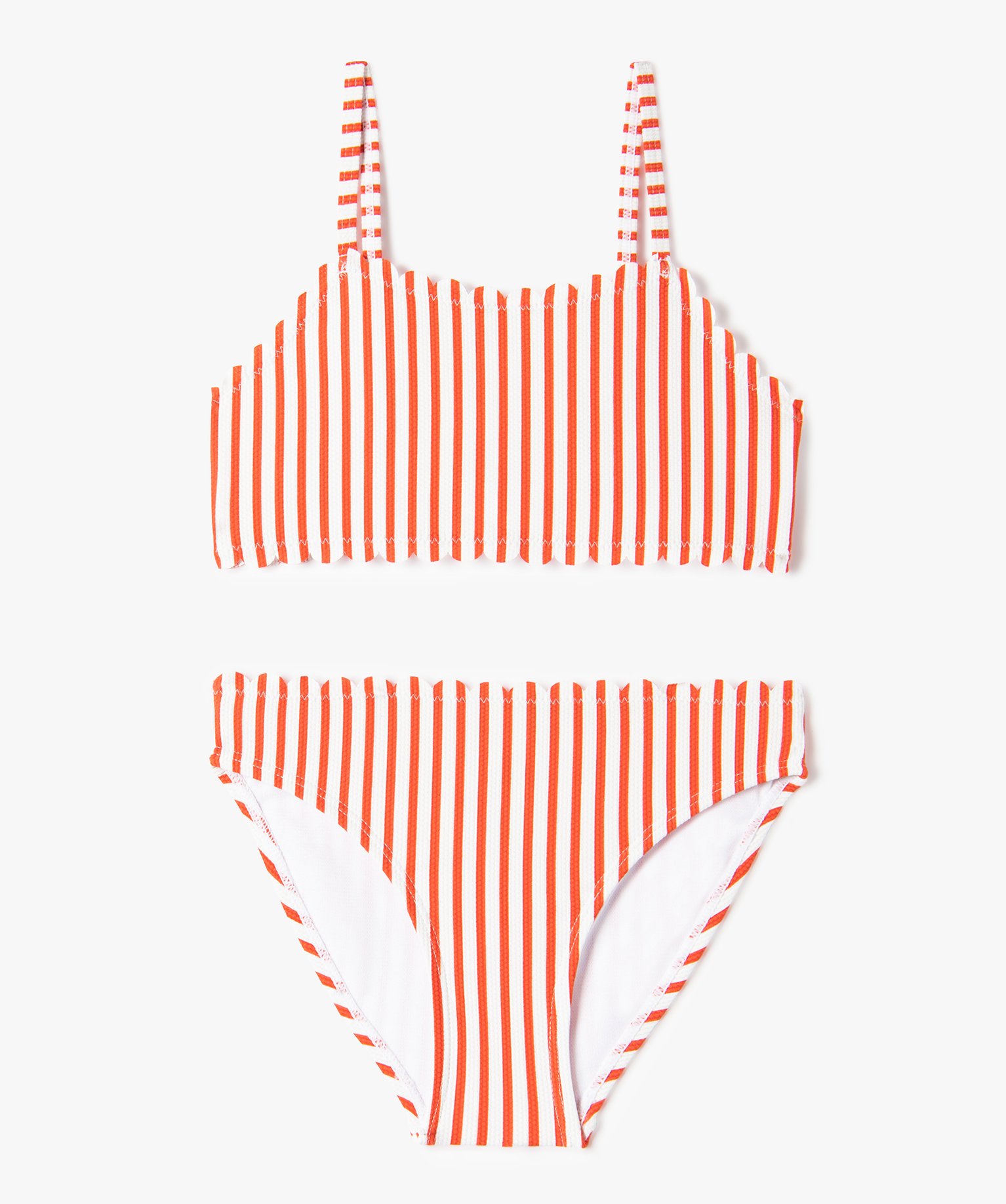 Maillot de bain fille 2 pièces à rayures raye | GEMO