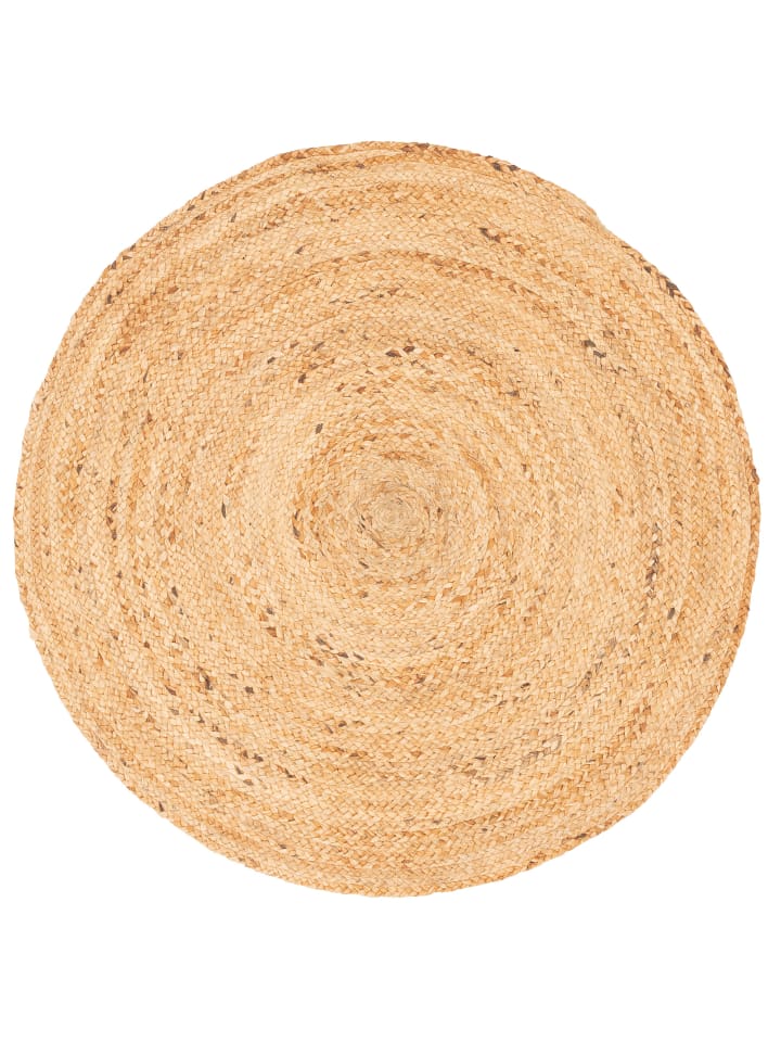 Pergamon Naturfaser Handgefertigt Jute Teppich Nele Rund in Beige günstig kaufen