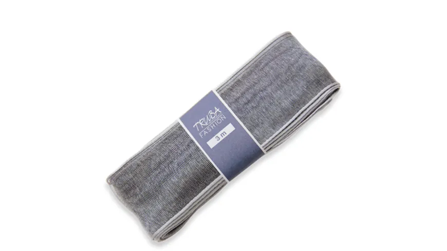 TRUBA Chiffonband mit Draht uni silber 3 m