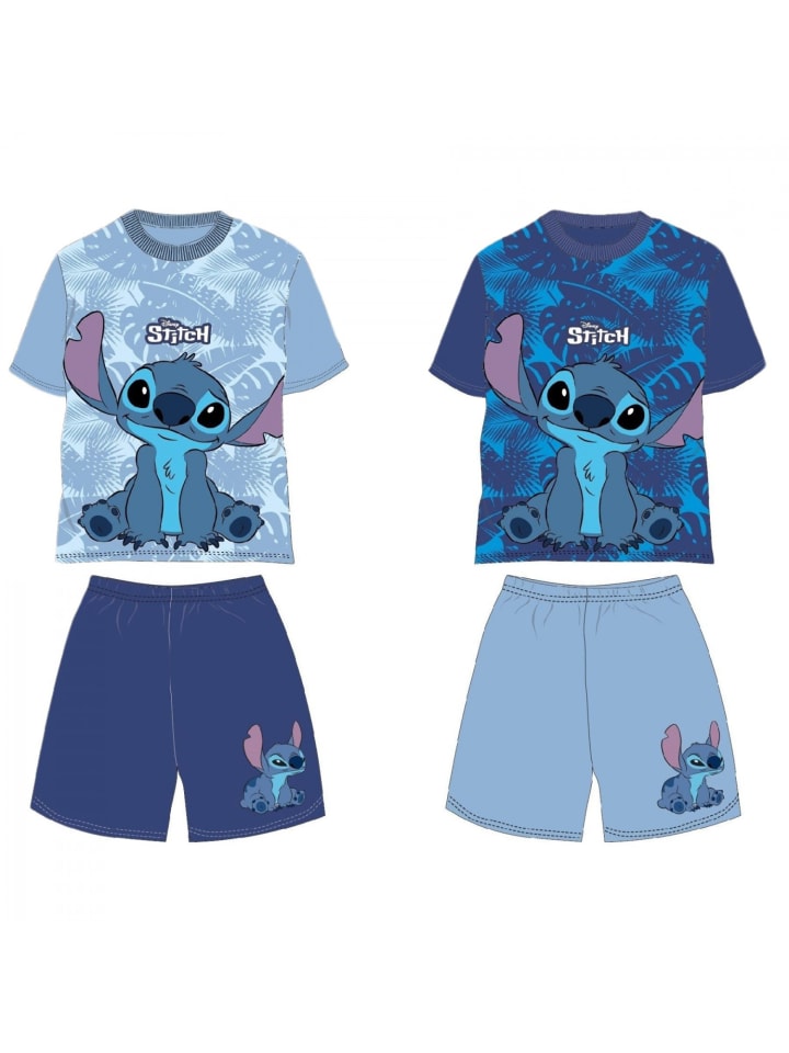 Lilo & Stitch Lilo & Stitch Shortama Atmungsaktiver Kurzarm-Schlafanzug für in Dunkelblau günstig kaufen XS