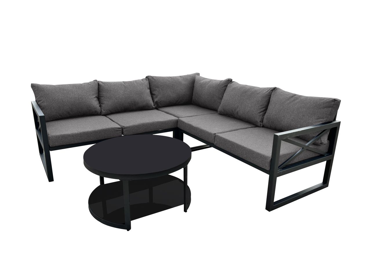 Happy Home Happy Home Ecklounge Set HGS63-DGR dunkelgrau