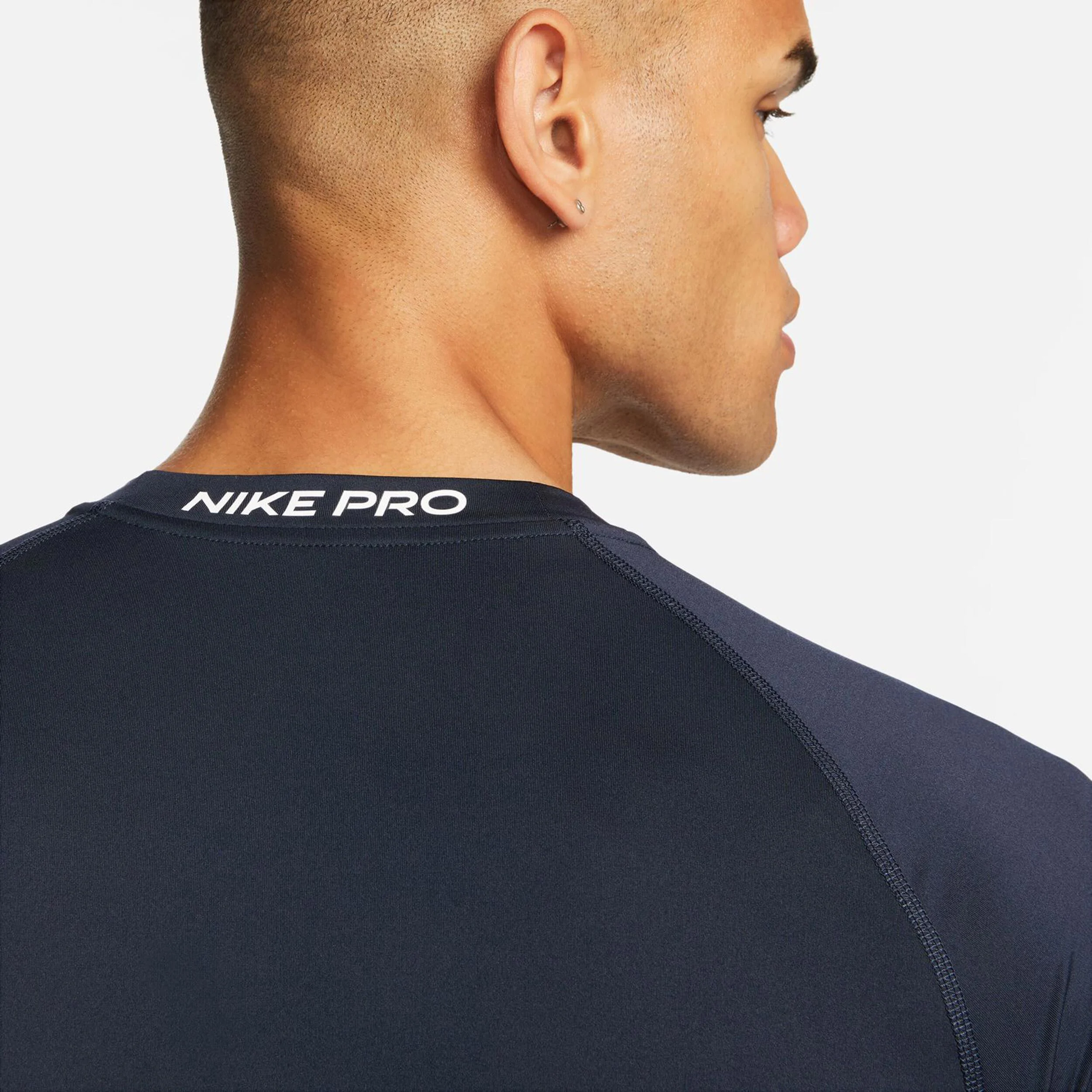 Dri-Fit Pro Tight Fitness T-Shirt Herren - Dunkelblau, Weiß