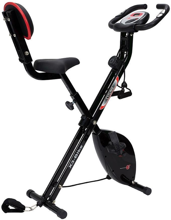 Christopeit Sport® Liege-Heimtrainer Christopeit X 3 Bike, Klappheimtrainer mit Arm- Bein Seilzug System