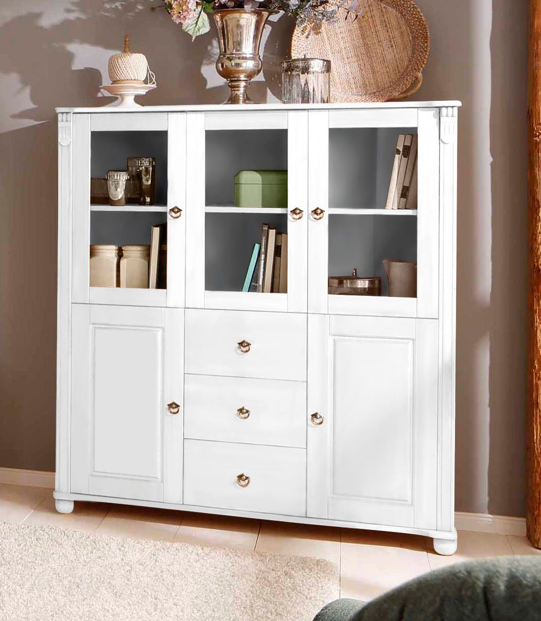 Home affaire Highboard Ferrera, im romantischen Landhausstil