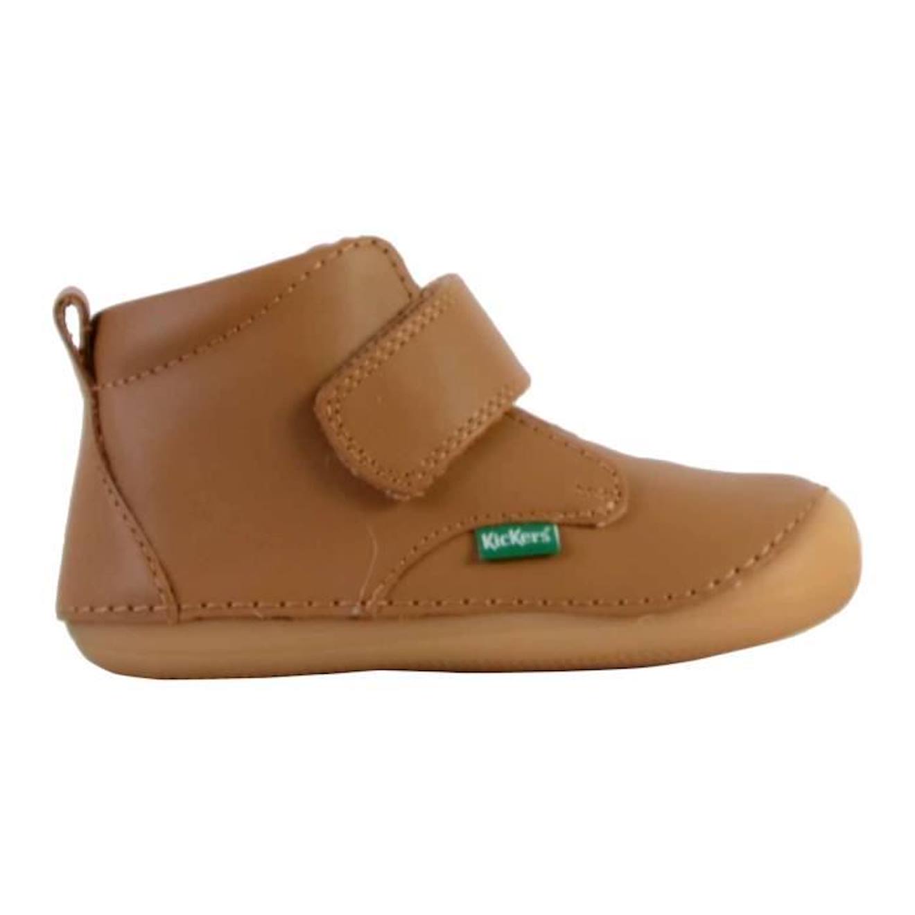 Basket Scratch Cuir Enfant Kickers Sabio marron