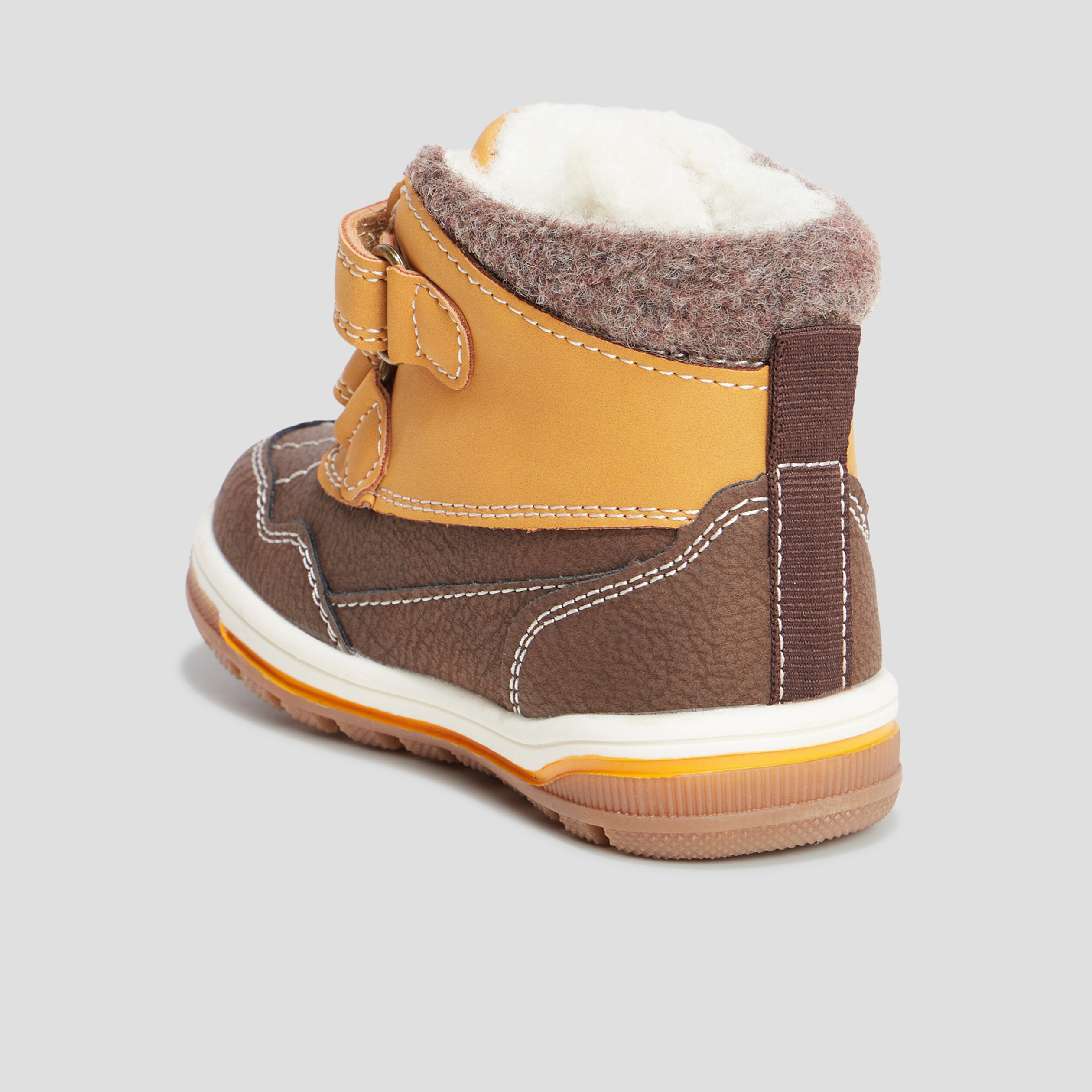Bottines fourrées à scratchs Trappeur camel bébé garçon | La Halle