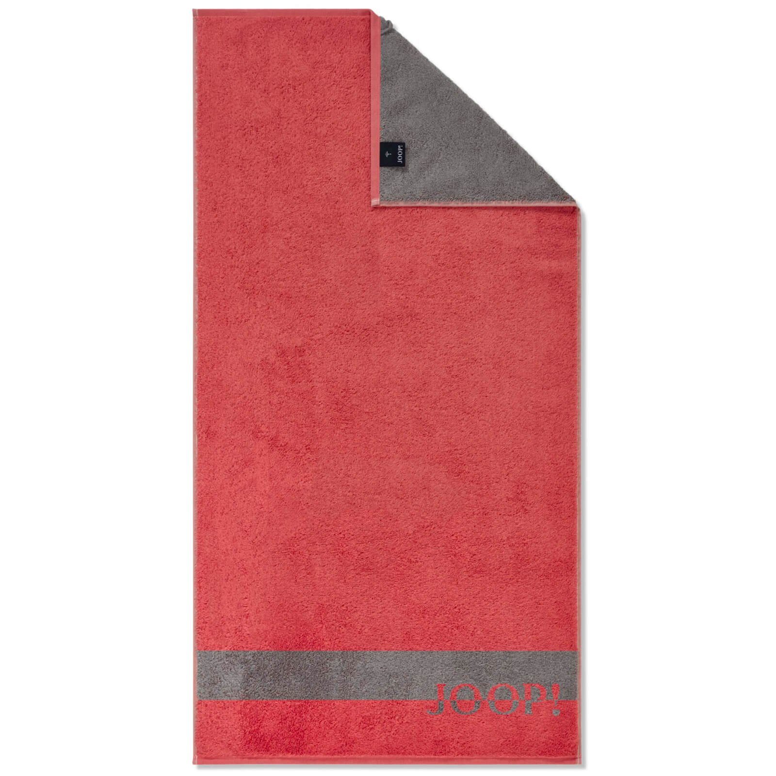 Joop! Handtuch Waschhandschuh Shades Stripe Coral 1687 22, Walkfrottier (1-St), Querstreifen, Flauschig