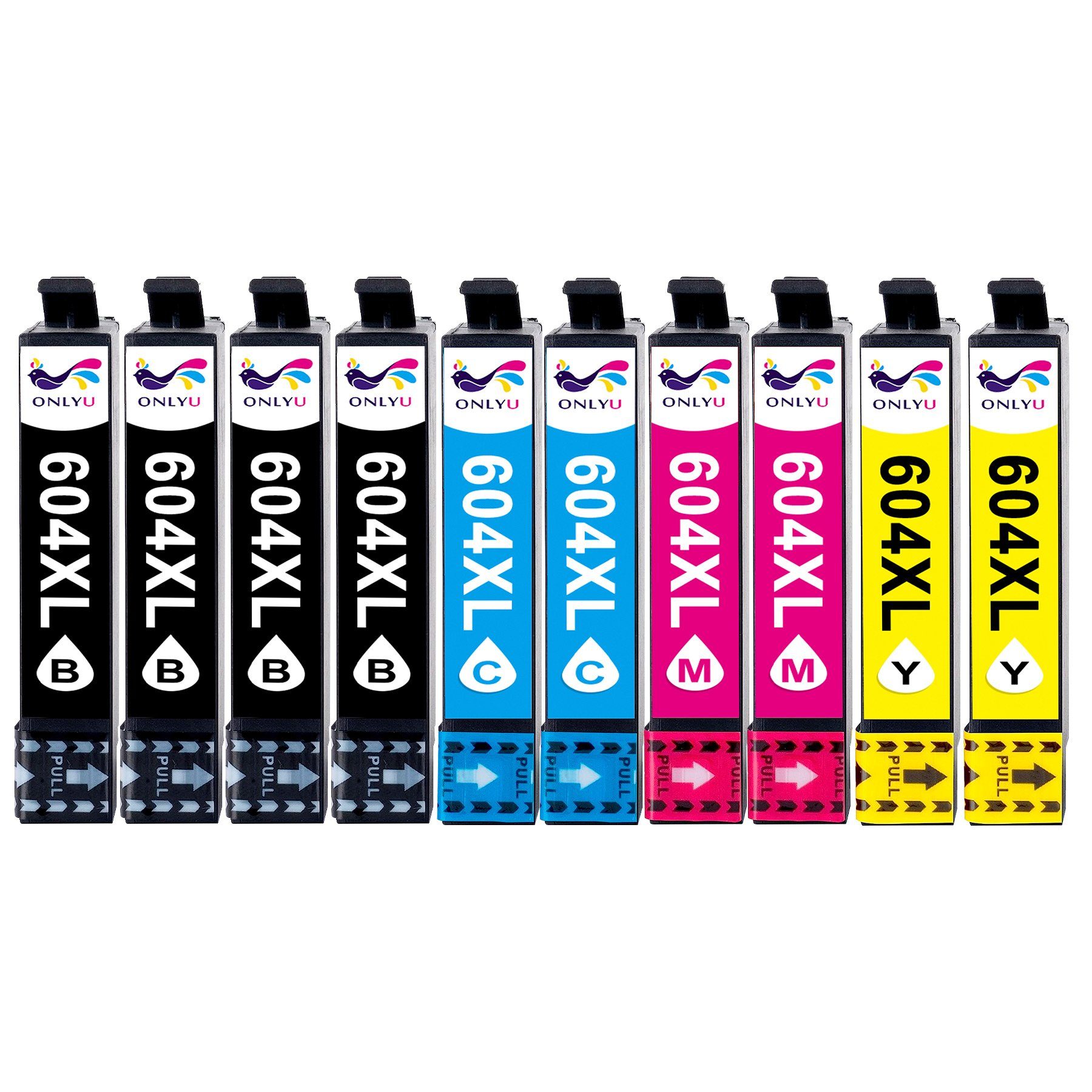 ONLYU 10er Pack 604 Kompatible Multipack für Epson 604XL Tintenpatrone (für XP-3200 XP-2205 XP-3205 XP-4200 XP-4205, WF-2910 WF-2930 WF-2935 WF-2950)