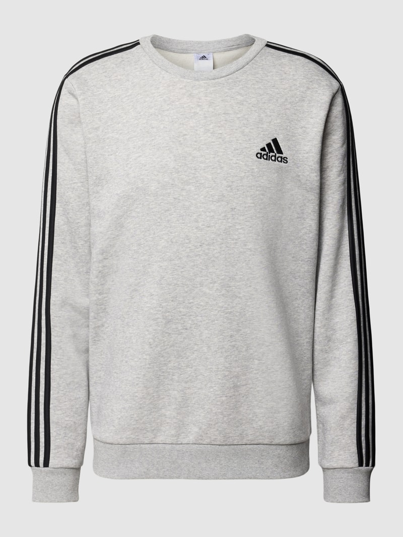 Sweatshirt mit Rundhalsausschnitt in mittelgrau meliert