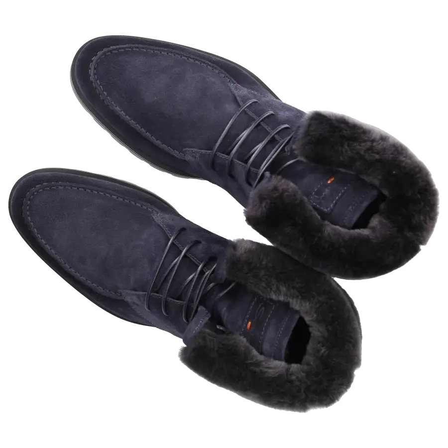 Santoni - Stiefeletten 17891 Veloursleder - blau