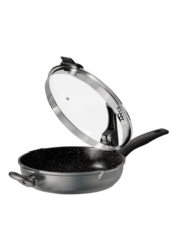 Stoneline Schmorpfanne 28 cm | mit Deckel in Anthrazit günstig kaufen Ø 28 cm