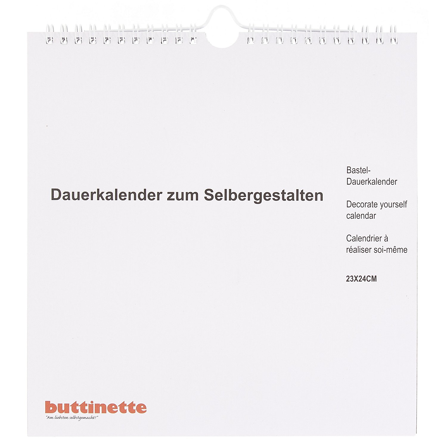 buttinette Bastel-Dauerkalender, weiß, 23 x 24 cm